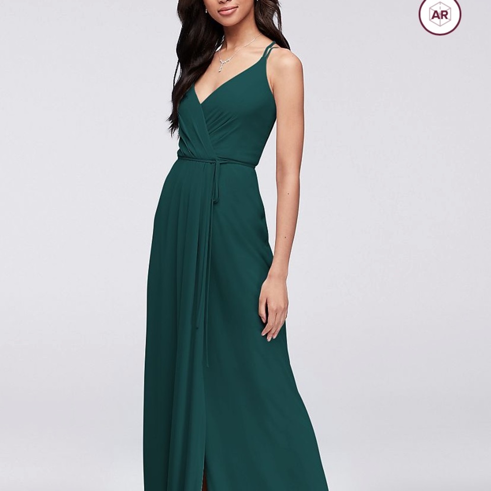 Davids bridal Georgette bridesmaid dress in Gem green